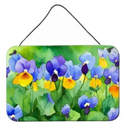 DAC1647DS812 12 x 8 in. Unisex Illinois Violet in Watercolor Wall or Door Hanging Prints