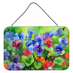 DAC1648DS812 12 x 8 in. Unisex Illinois Violet in Watercolor Wall or Door Hanging Prints