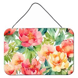 DAC1649DS812 12 x 8 in. Unisex Indiana Peonies in Watercolor Wall or Door Hanging Prints