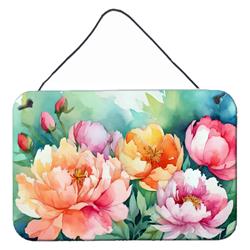 DAC1650DS812 12 x 8 in. Unisex Indiana Peonies in Watercolor Wall or Door Hanging Prints