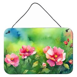 DAC1651DS812 12 x 8 in. Unisex Iowa Wild Prairie Roses in Watercolor Wall or Door Hanging Prints