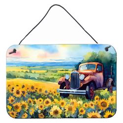 DAC1654DS812 12 x 8 in. Unisex Kansas Sunflowers in Watercolor Wall or Door Hanging Prints