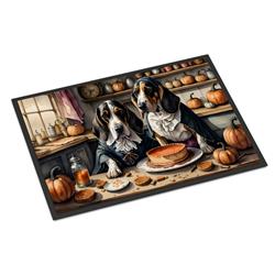18 x 27 in. Unisex Basset Hound Fall Kitchen Pumpkins Doormat