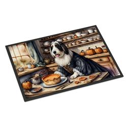 DAC1733MAT 18 x 27 in. Unisex Bearded Collie Fall Kitchen Pumpkins Doormat