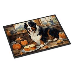 18 x 27 in. Unisex Bernese Mountain Dog Fall Kitchen Pumpkins Doormat