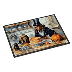 18 x 27 in. Unisex Bloodhound Fall Kitchen Pumpkins Doormat