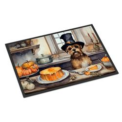 18 x 27 in. Unisex Border Terrier Fall Kitchen Pumpkins Doormat
