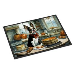 18 x 27 in. Unisex Boston Terrier Fall Kitchen Pumpkins Doormat