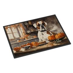 18 x 27 in. Unisex Boxer Fall Kitchen Pumpkins Doormat