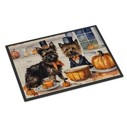 18 x 27 in. Unisex Cairn Terrier Fall Kitchen Pumpkins Doormat