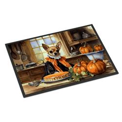 18 x 27 in. Unisex Chihuahua Fall Kitchen Pumpkins Doormat