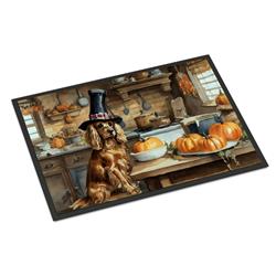 18 x 27 in. Unisex Cocker Spaniel Fall Kitchen Pumpkins Doormat