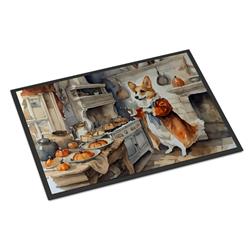 18 x 27 in. Unisex Corgi Fall Kitchen Pumpkins Doormat