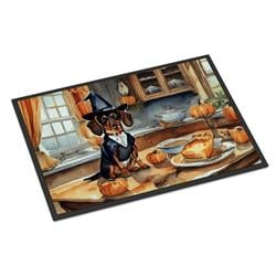 18 x 27 in. Unisex Dachshund Fall Kitchen Pumpkins Doormat