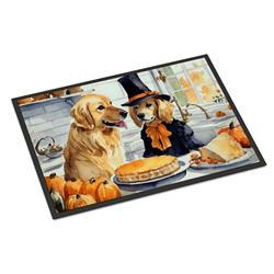 18 x 27 in. Unisex Golden Retriever Fall Kitchen Pumpkins Doormat