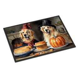 18 x 27 in. Unisex Golden Retriever Fall Kitchen Pumpkins Doormat