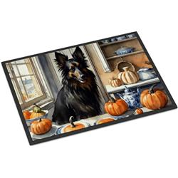 18 x 27 in. Unisex Belgian Sheepdog Fall Kitchen Pumpkins Doormat