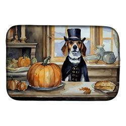 DAC1732DDM 21 x 14 in. Unisex Beagle Fall Kitchen Pumpkins Dish Drying Mat