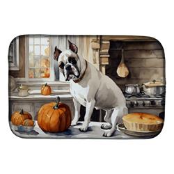 21 x 14 in. Unisex Boxer Fall Kitchen Pumpkins Dish Drying Mat