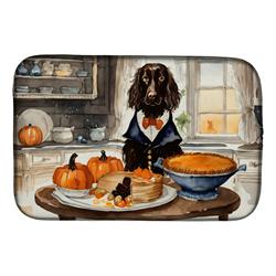 21 x 14 in. Unisex Boykin Spaniel Fall Kitchen Pumpkins Dish Drying Mat