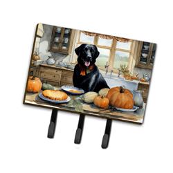 9 x 6 in. Unisex Black Lab Fall Kitchen Pumpkins Leash or Key Holder