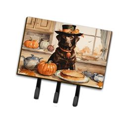 9 x 6 in. Unisex Chocolate Lab Fall Kitchen Pumpkins Leash or Key Holder