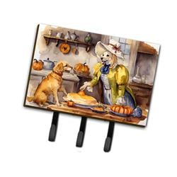 DAC1791TH68 9 x 6 in. Unisex Yellow Lab Fall Kitchen Pumpkins Leash or Key Holder