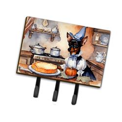 9 x 6 in. Unisex Miniature Pinscher Fall Kitchen Pumpkins Leash or Key Holder