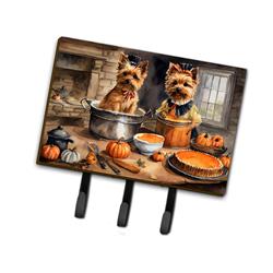 9 x 6 in. Unisex Norwich Terrier Fall Kitchen Pumpkins Leash or Key Holder