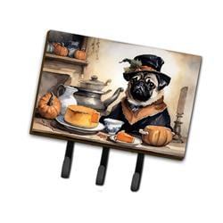 9 x 6 in. Unisex Pug Fall Kitchen Pumpkins Leash or Key Holder