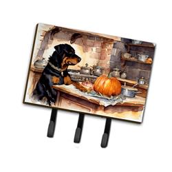 9 x 6 in. Unisex Rottweiler Fall Kitchen Pumpkins Leash or Key Holder