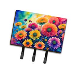9 x 6 in. Unisex Chrysanthemums in Color Leash or Key Holder