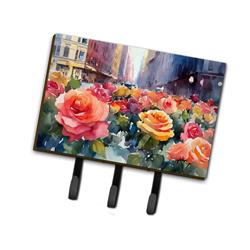 9 x 6 in. Unisex York Roses in Watercolor Leash or Key Holder