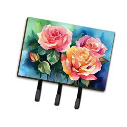 9 x 6 in. Unisex York Roses in Watercolor Leash or Key Holder