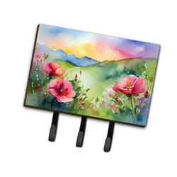 9 x 6 in. Unisex North Dakota Wild Prairie Roses in Watercolor Leash or Key Holder