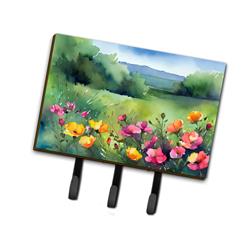9 x 6 in. Unisex North Dakota Wild Prairie Roses in Watercolor Leash or Key Holder