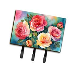 9 x 6 in. Unisex Oklahoma Roses in Watercolor Leash or Key Holder