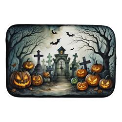 DAC2222DDM 21 x 14 in. Graveyard Spooky Halloween Dish Drying Mat