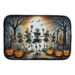 21 x 14 in. Unisex Dancing Skeletons Spooky Halloween Dish Drying Mat