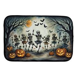 21 x 14 in. Unisex Dancing Skeletons Spooky Halloween Dish Drying Mat
