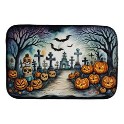 21 x 14 in. Unisex Day of the Dead Spooky Halloween Dish Drying Mat