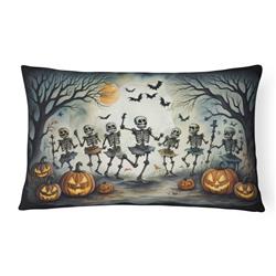 16 x 12 in. Unisex Dancing Skeletons Spooky Halloween Fabric Decorative Pillow