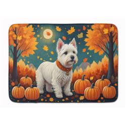 19 x 27 in. Unisex Westie Fall Memory Foam Kitchen Mat