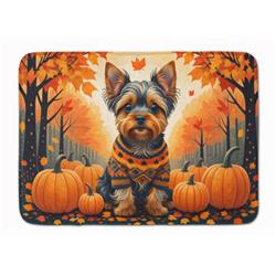 19 x 27 in. Unisex Yorkshire Terrier Fall Memory Foam Kitchen Mat