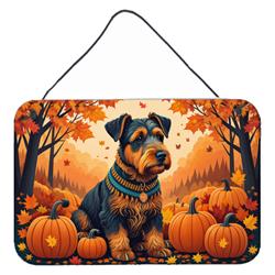12 x 8 in. Unisex Airedale Terrier Fall Wall or Door Hanging Prints