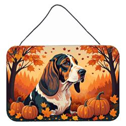 DAC1013DS812 12 x 8 in. Unisex Basset Hound Fall Wall or Door Hanging Prints