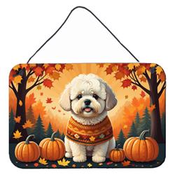 12 x 8 in. Unisex Bichon Frise Fall Wall or Door Hanging Prints