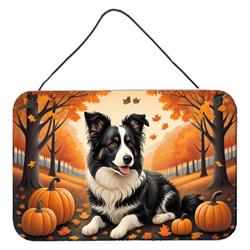 12 x 8 in. Unisex Border Collie Fall Wall or Door Hanging Prints