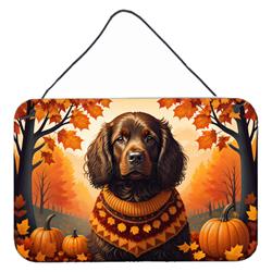 12 x 8 in. Unisex Boykin Spaniel Fall Wall or Door Hanging Prints