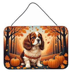 12 x 8 in. Unisex Cavalier Spaniel Fall Wall or Door Hanging Prints